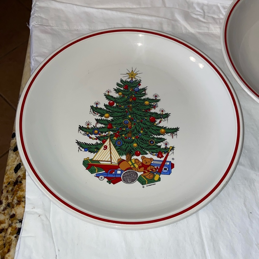 Set Of 2 Vintage Cuthbertson Original Christmas Tree plates dish England